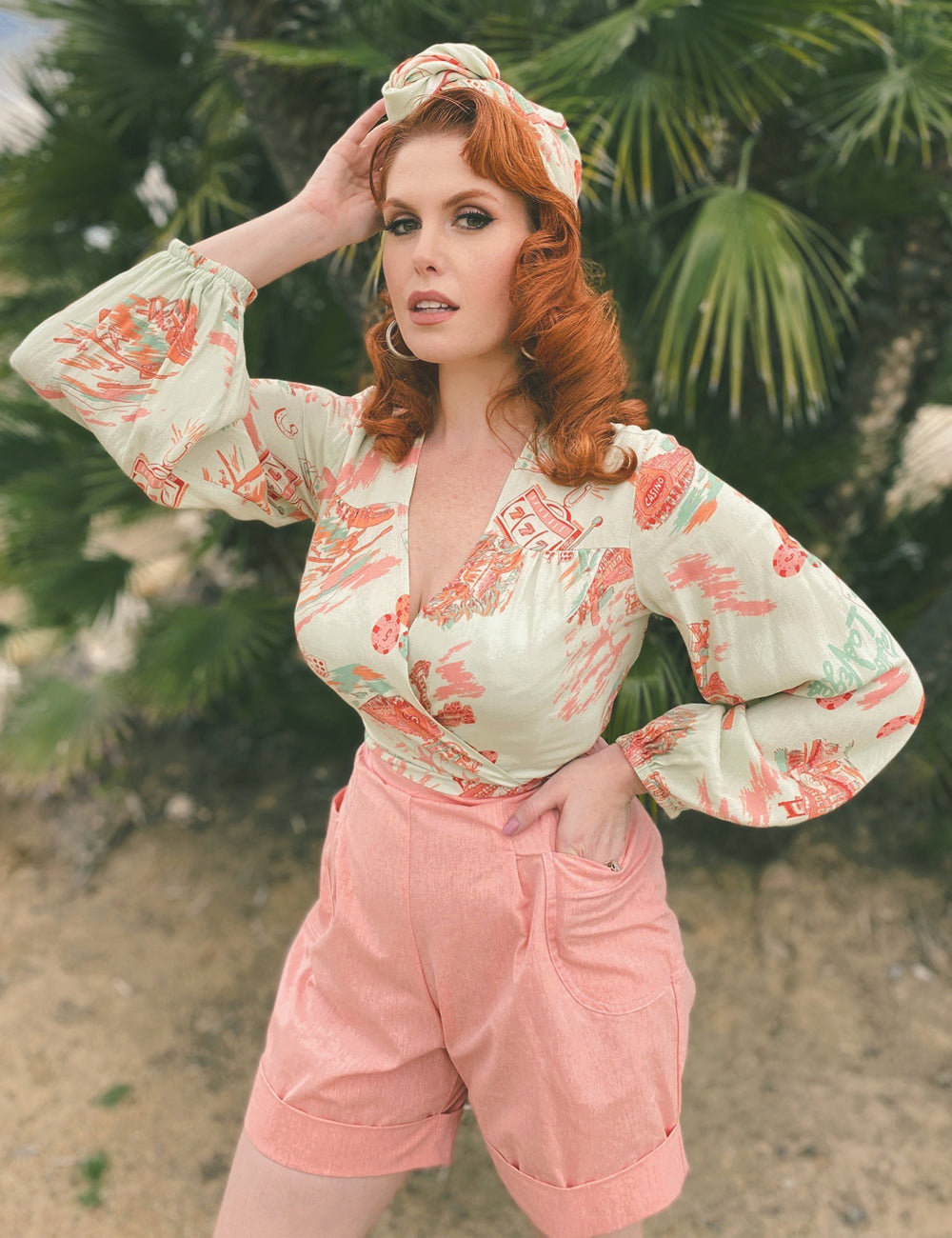 Doris Mayday for Loco Lindo - Mint Green Vegas Baby Babaloo Wrap Top