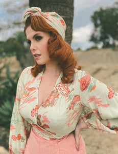 Doris Mayday for Loco Lindo - Mint Green Vegas Baby Square Hair Scarf