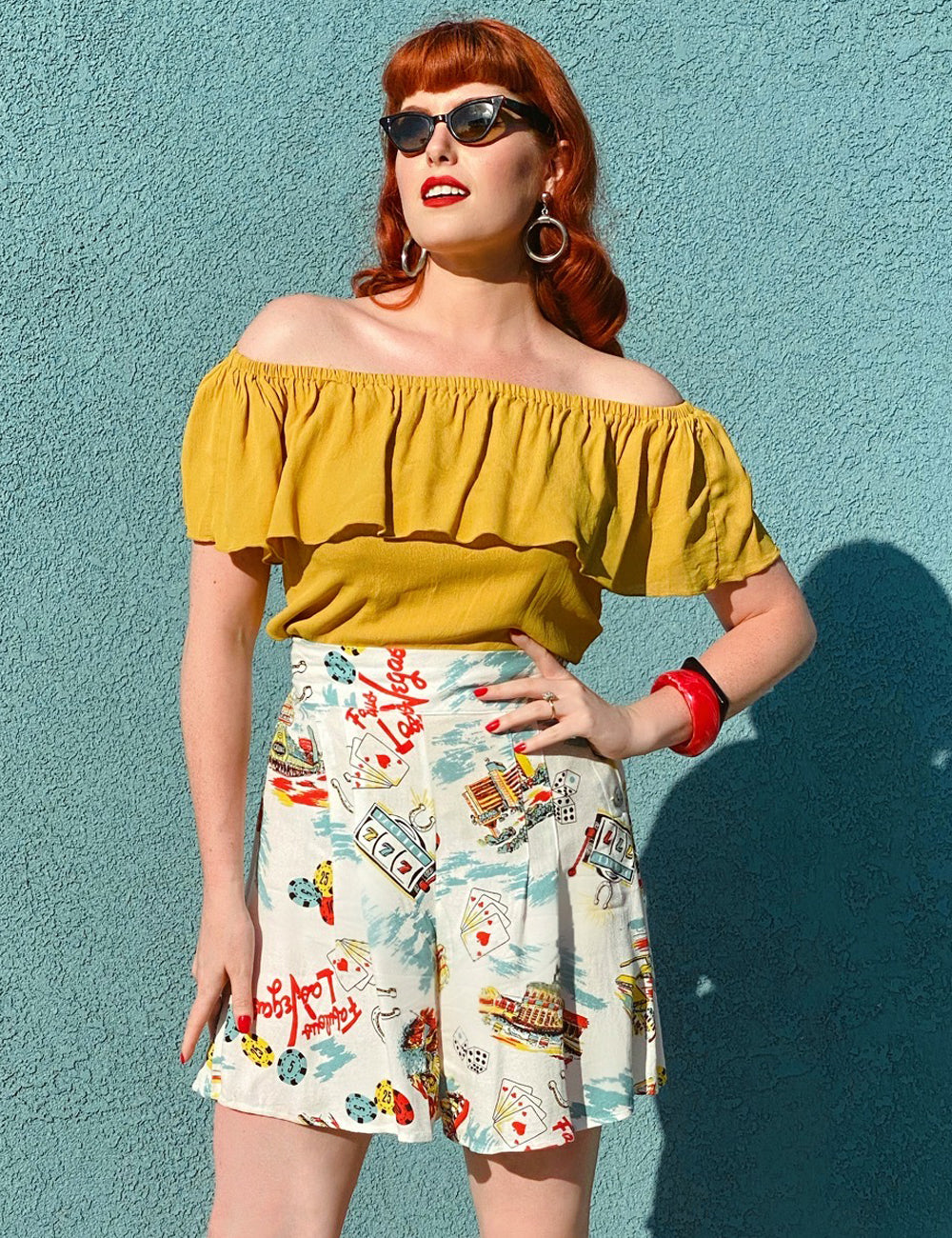 Doris Mayday for Loco Lindo - Vegas Baby High Waisted Shorts