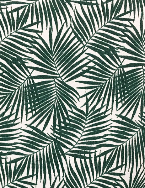 Tropical Fern Print Vintage Style Drama Sleeve Babaloo Tie Crop Top