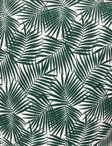 Green Tropical Fern Print Sleeveless Knee Length Vintage Dress - FINAL SALE