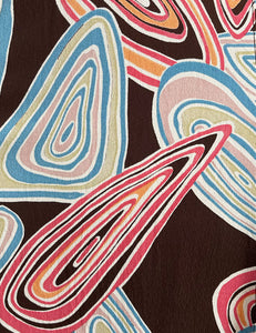 Chocolate Brown Mid-Century Geode Print Babaloo Wrap Top