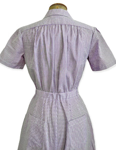 Scout for Loco Lindo Grape Seersucker 1940s Carolina Romper
