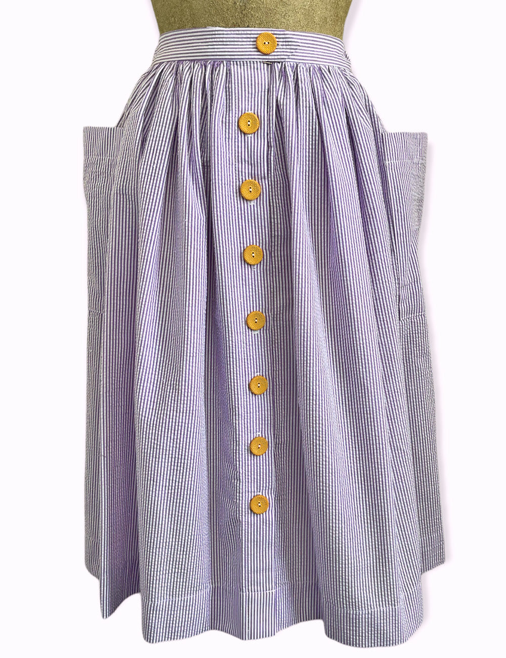 Scout for Loco Lindo Grape Seersucker 1940s Petunia Skirt