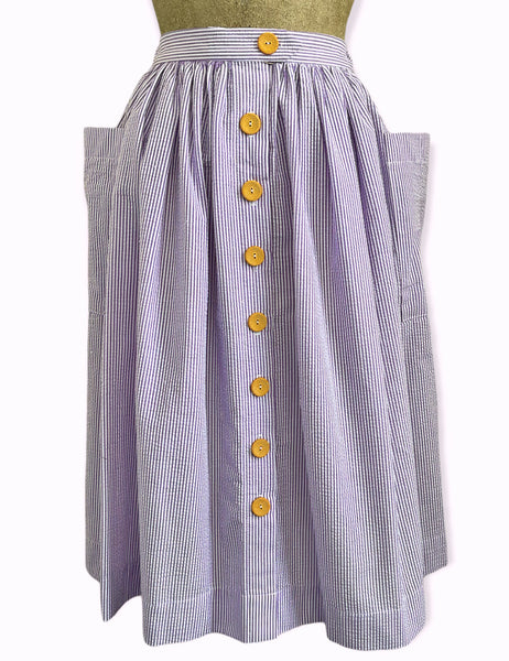 Scout for Loco Lindo Grape Seersucker 1940s Petunia Skirt