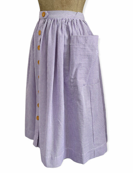 Scout for Loco Lindo Grape Seersucker 1940s Petunia Skirt