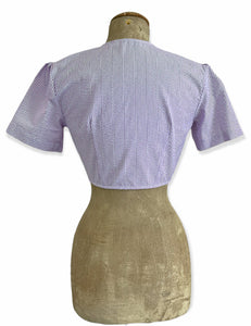 Scout for Loco Lindo Grape Seersucker 1940s Daisy Tie Top