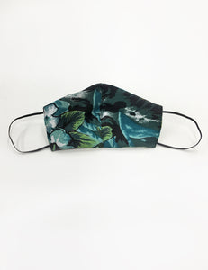 Green Aloha Floral Handmade Washable Face Mask