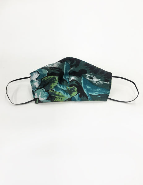Green Aloha Floral Handmade Washable Face Mask