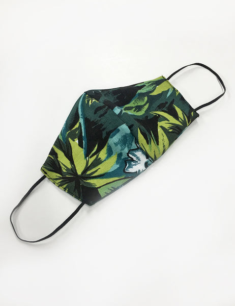 Green Aloha Floral Handmade Washable Face Mask