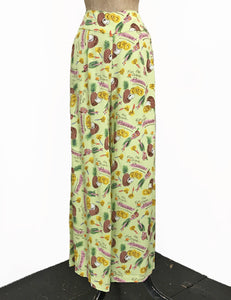 Cool Green Pineapple Princess Print High Waisted Palazzo Pants