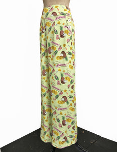 Cool Green Pineapple Princess Print High Waisted Palazzo Pants