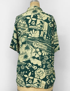 Green South Seas Soft Men's Button Up Tiki Sonny Shirt - FINAL SALE