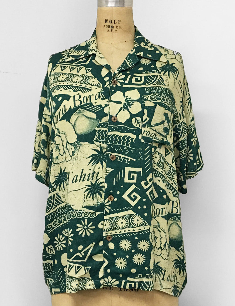 Green South Seas Soft Men's Button Up Tiki Sonny Shirt - FINAL SALE