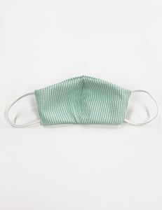 Green Seersucker Handmade Washable Face Mask