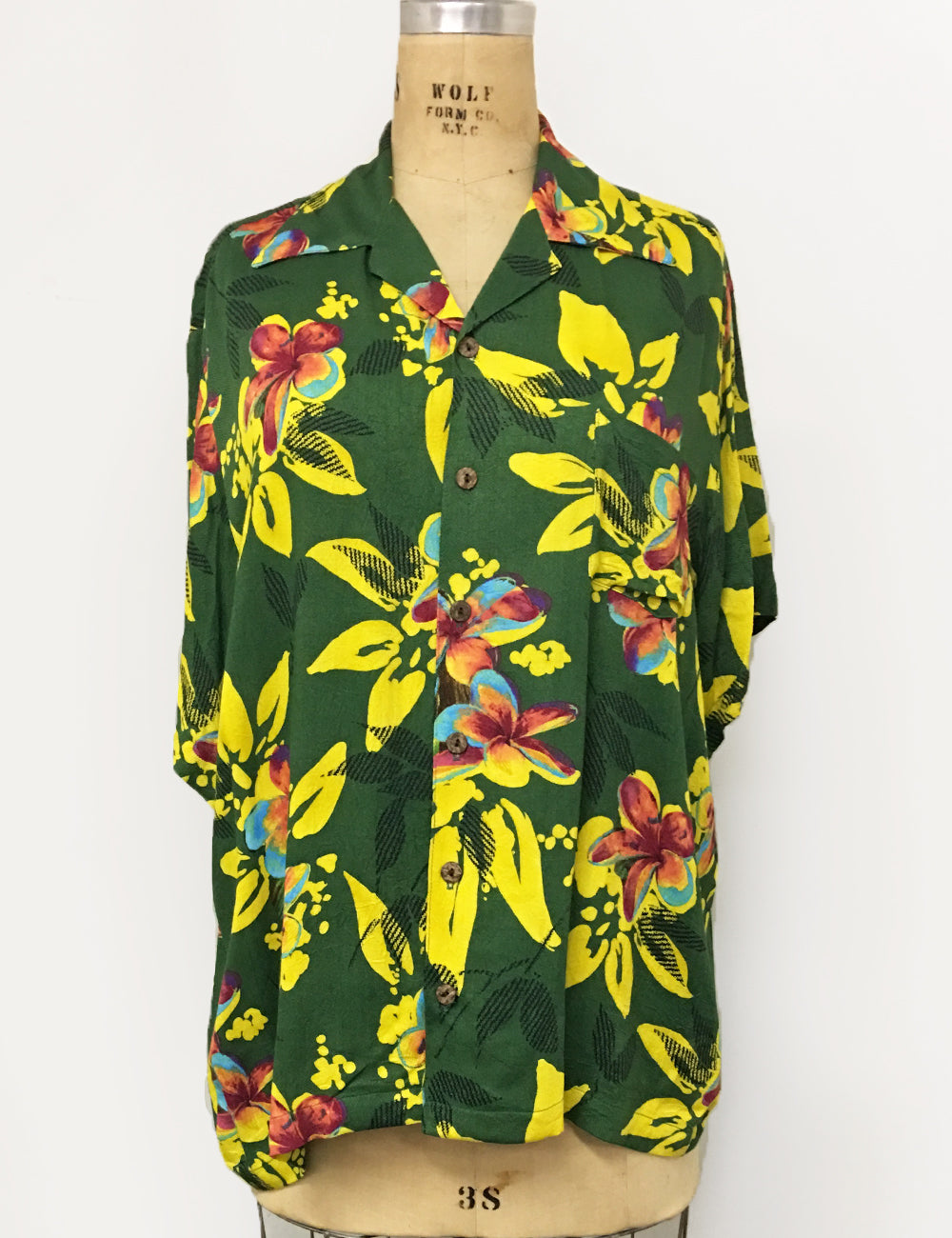 Neon Hawaiian Tropical Print Soft Rayon Button Up Sonny Men's Shirt