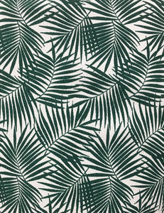 Green & White Tropical Fern Print Button Front Jade Skirt - FINAL SALE