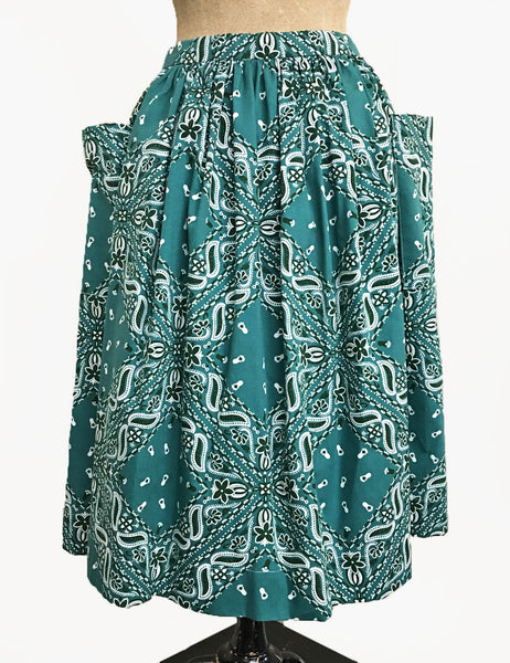 Scout for Loco Lindo Teal Green Bandana Print 1940s Petunia Skirt