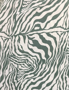 Green Zebra Print Drama Sleeve Babaloo Wrap Top