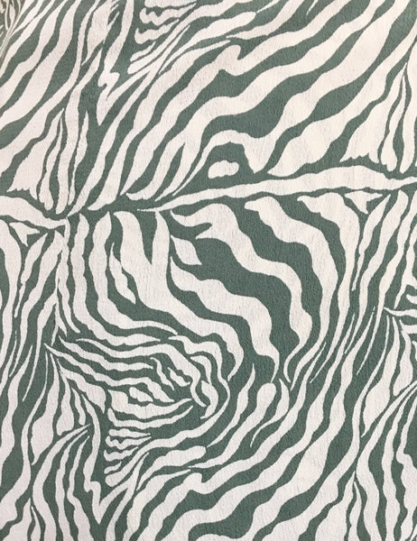Green Zebra Print Drama Sleeve Babaloo Wrap Top