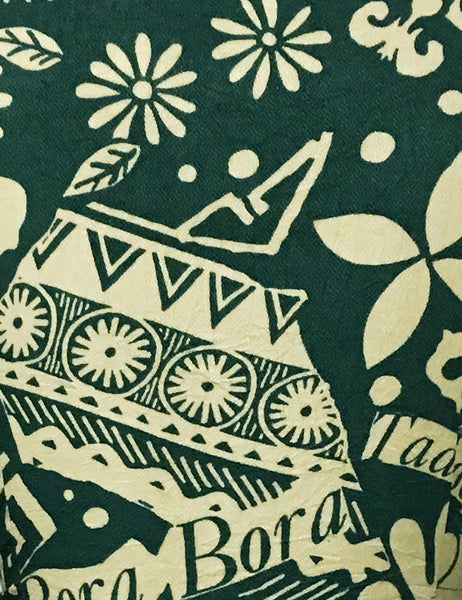 Green South Seas Print Soft High Waisted Retro Shorts - FINAL SALE