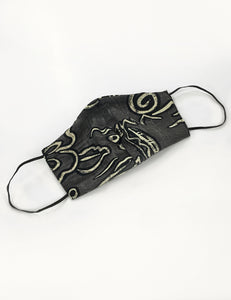 Grey Hawaiian Print Handmade Washable Face Mask