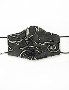 Grey Hawaiian Print Handmade Washable Face Mask