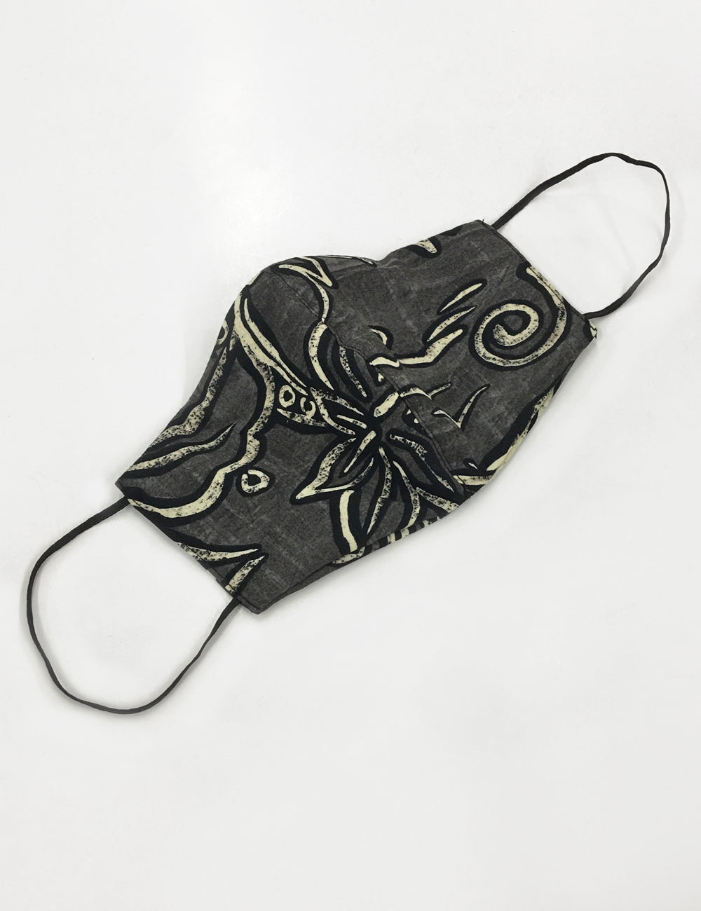 Grey Hawaiian Print Handmade Washable Face Mask