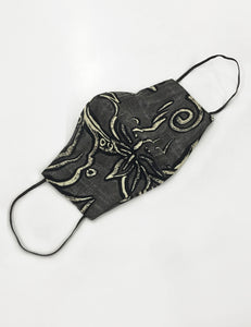Grey Hawaiian Print Handmade Washable Face Mask