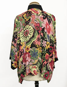 Sheer Gypsy Floral Button Up Luna Kimono Blouse