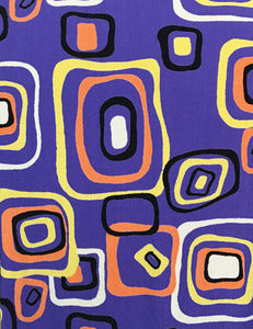 Purple Mid Century Halloween Candy Corn Squares Retro Rita Dress - FINAL SALE