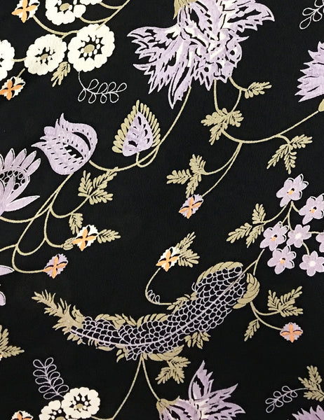 Black & Purple Lavender Fields Biasa Wrap Dress