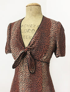Vintage Inspired Leopard Print Mai Tai Knee Length Dress - FINAL SALE