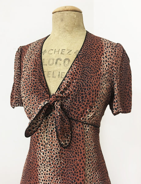 Vintage Inspired Leopard Print Mai Tai Knee Length Dress - FINAL SALE