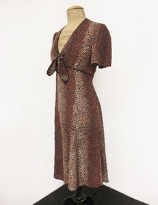 Vintage Inspired Leopard Print Mai Tai Knee Length Dress - FINAL SALE