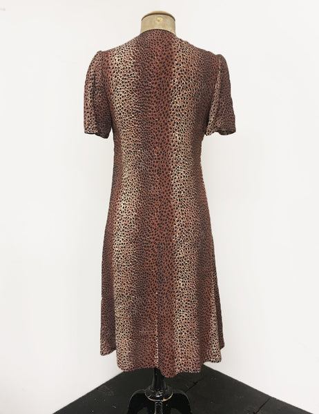 Vintage Inspired Leopard Print Mai Tai Knee Length Dress - FINAL SALE