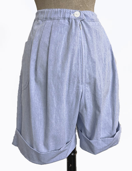 Scout Light Blue Chambray 1940s Style Woodland Walking Short