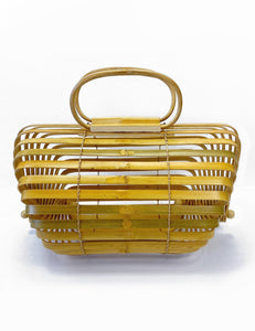 Vintage Style Light Bamboo Collapsible Tiki Purse