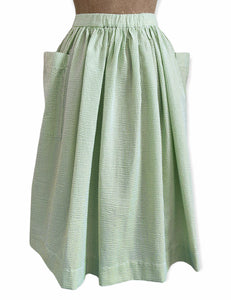 Scout for Loco Lindo Lime Green Seersucker 1940s Petunia Pocket Skirt