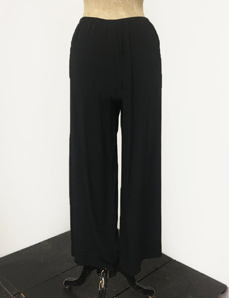 Solid Black Louise Lounge Cropped Pants