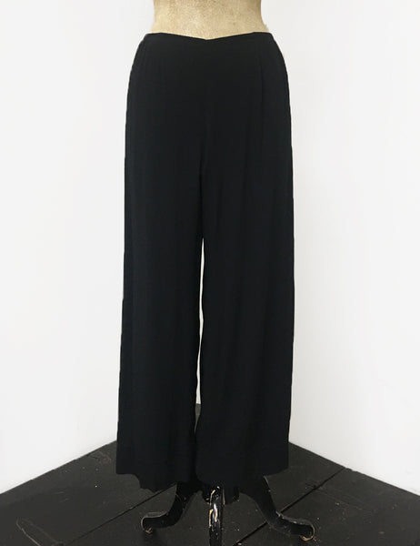 Solid Black Louise Lounge Cropped Pants