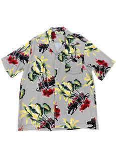 Grey Panther Print Men's Sonny Cabana Shirt