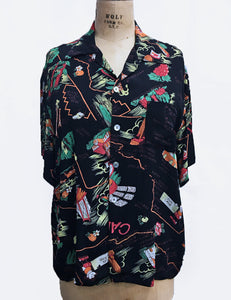 Black California Map Print Mens Sonny Shirt