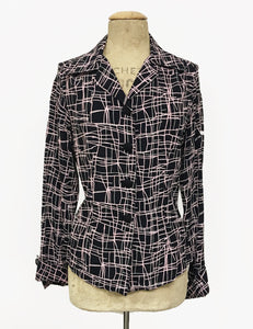 Doris Mayday for Loco Lindo - Metro Print Button Up 1940s Hepburn Blouse