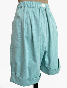 Scout for Loco Lindo - Mint Green Chambray 1940s Style Woodland Walking Short