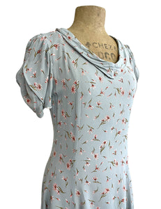 Mint Floral 1930s Style Venice Beach Swing Dress