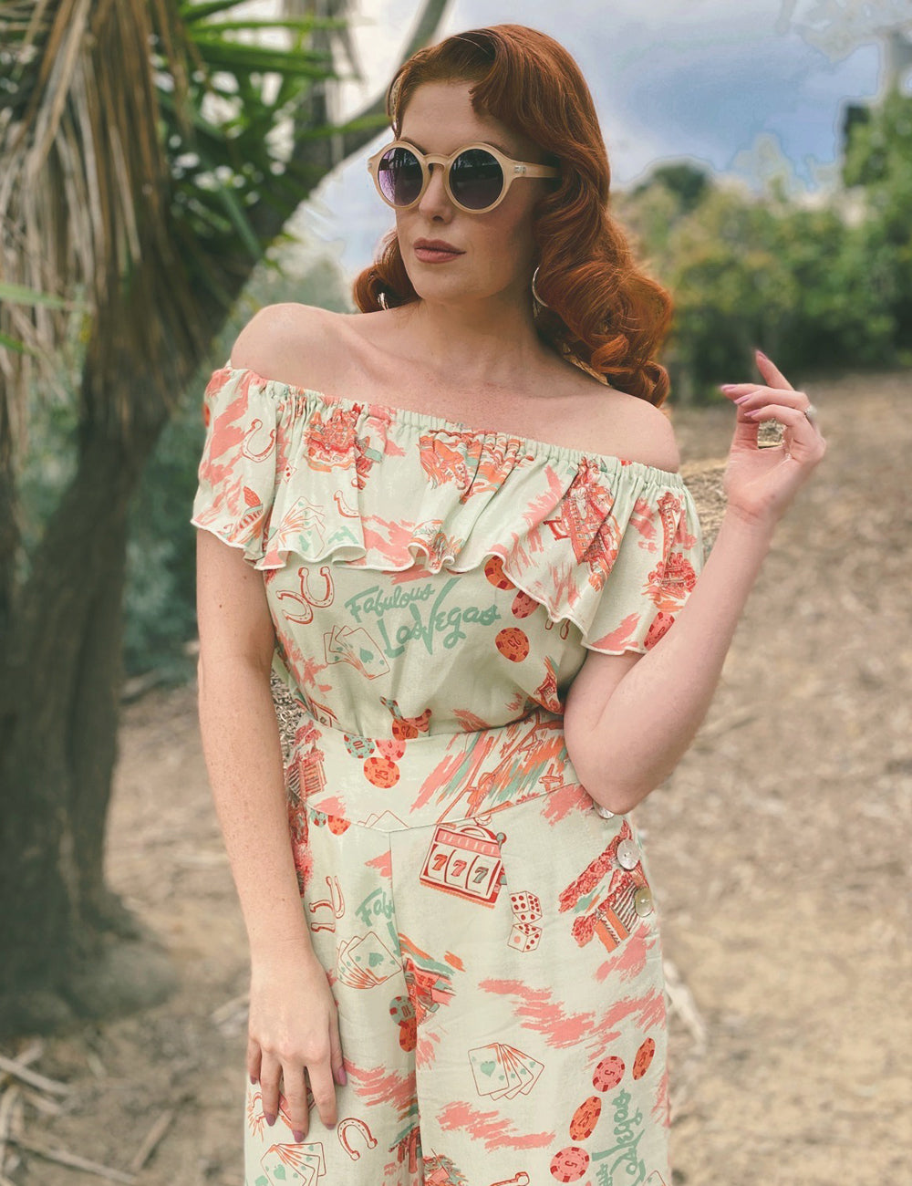 Doris Mayday for Loco Lindo - Mint Vegas Baby Dolores Peasant Blouse