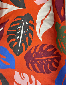 Orange Monstera Print Men's Sonny Cabana Shirt
