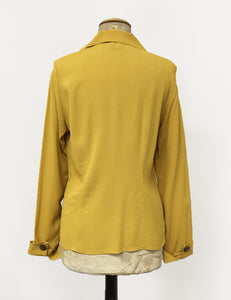 Mustard Yellow 1940s Style Button Up Hepburn Blouse
