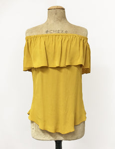 Mustard Yellow Ruffle Top Dolores Peasant Blouse - FINAL SALE